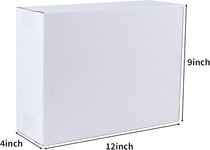 Hoikwo 12x9x4 Inches Medium White Shipping Boxes Set of 25, Sturdy Cardboard Boxes for Small Business for Packaging Mailing