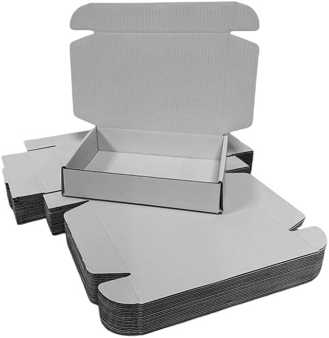 50 Pcs 7.9 x 4 x 1.2 inches Shipping Boxes for Small Business Cardboard Corrugated Mailer Boxes for Shipping Packaging Holidays Craft Gifts Phone Case Packaging (Gray, 7.9 x 4 x 1.2")
