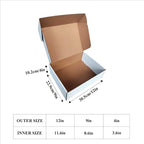 Shipping Boxes Corrugated Cardboard Mailer Boxes Literature Mailer for Packaging Small Business Craft Gifts Giving Products (White, 12x9x4)
