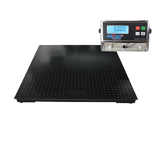 SellEton (60" X 60") Industrial Floor Scale Plus Printer | Heavy Duty Industrial Pallet Scale with Printer - Size (10,000 Lbs X 1 Lb)
