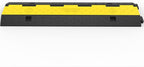 Happybuy 3 Pack of 2 Channel 11000lbs per Axle Capacity Protective Wire Cord Ramp Driveway Rubber Traffic Speed Bumps Cable Protector