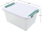 20 Quart Stackable Plastic Storage Bins with Lids, 6 Pack Durable Nestable Containers, Clear Latching Storage Box
