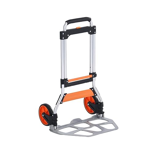 VEVOR Folding Hand Truck and Dolly, 275 Lbs Capacity, Aluminum Foldable Cart, Heavy-Duty Luggage Trolley Cart with Telescoping Handle and PP+TPR Wheels for Home, Office, Shopping, Travel