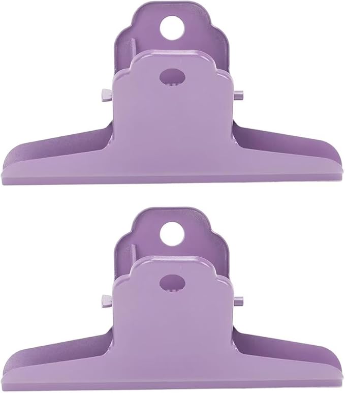 2PCS Extra Large Binder Clips Metal Bulldog Clips Large Paper Clamps Holder Chip Clips for Home School Office Drawing Bag Purple 3inch