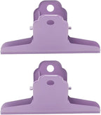 2PCS Extra Large Binder Clips Metal Bulldog Clips Large Paper Clamps Holder Chip Clips for Home School Office Drawing Bag Purple 3inch