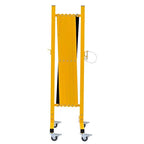 GYMTIME Easily Assembled Expandable Metal Barricade, 8 Feet, Portable Safety Barrier with Casters, Flexible Fence Mobile Barrier Gate, Adjustable Traffic Fence
