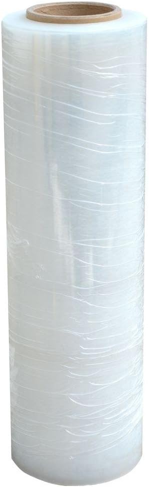 PackageZoom 4 Rolls 18” x 1500ft Heavy Duty Stretch Wrap Film – 55 Gauge Clear Plastic Pallet Wrap Roll for Moving, Packing, Shipping & Storage – Industrial Shrink Film Replaces 80 Gauge Wrap