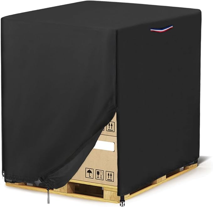 Outdoor Pallet Cover, Waterproof Heavy Duty Square Universal Pallet Box Covers Fits Large Pallets Up to 53" x 53" x 45", Cargo Turnover Cover With Zipper