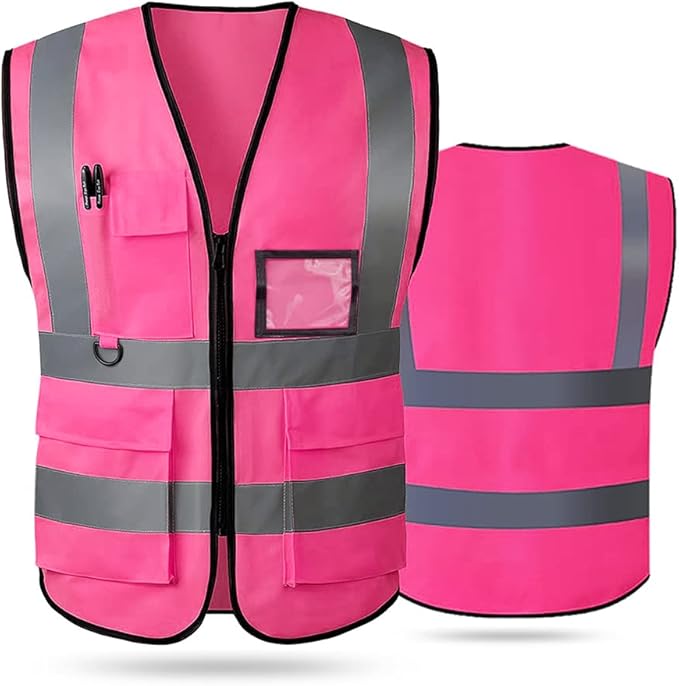 Tydon Guardian Reflective Safety Vest for Women Men High Visibility Security With Pocket Zipper Front Meet ANSI/ISEA Standard