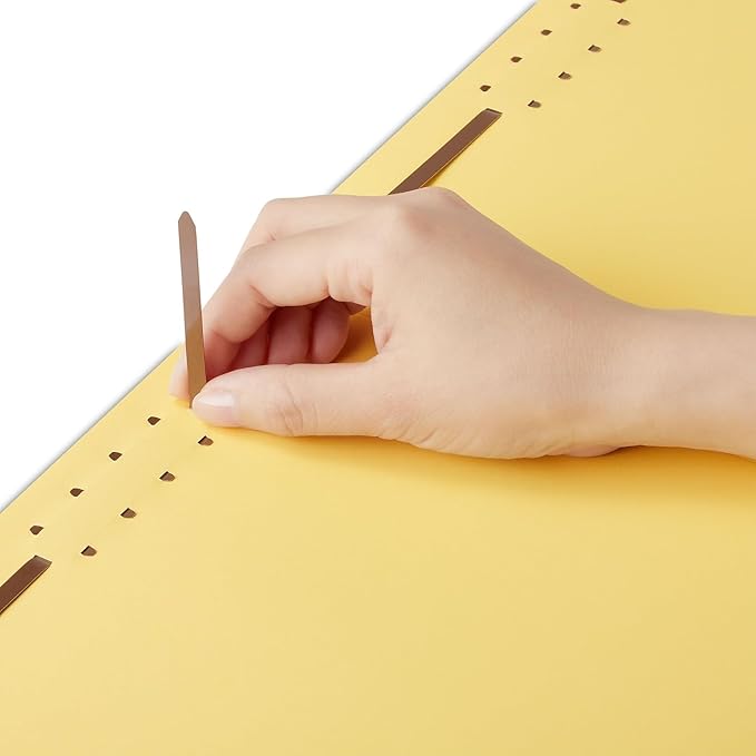 Staples Colored Reinforced Tab Fastener Folders Letter Size Yellow 50/Box