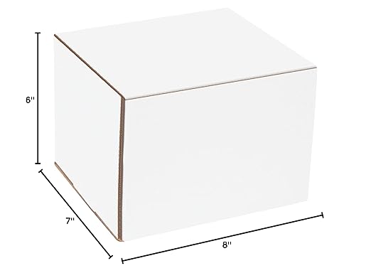 Box USA BM876 8"L x 7"W x 6"H, White (Pack of 50)