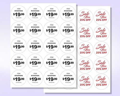 NextDayLabels - 2 Inch Round Circle Stickers - Matte White Blank Laser/Inkjet Printer Labels (20000 Labels, 1000 Sheets, 20 Per Sheet)