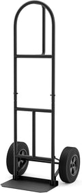 Goplus Hand Truck, P-Handle Hand Truck Dolly with Vertical Loop Handle, 10” Wheels, 15” x 9” Foldable Nose Plate, 660 LBS Capacity, Heavy Duty Metal Dolly Cart for Lifting, Moving, Delivery, Stairs
