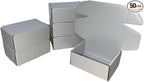 50 Pcs 4.3 x 3.1 x 2 inches Mini Size Corrugated Cardboard Gift Boxes Recyclable Shipping Boxes for Packing Jewelry Ornament Gift Craft Packaging Supplier (Silver, 4.3 x 3.1 x 2")