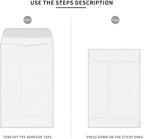 500 PCS #7 Coin Envelopes, 3.5 x 6.5 inches White Kraft Envelopes Classic Small Parts Envelopes with Self Adhesive Gummed Flap for Coins, Cash, Credit Cards, Seeds