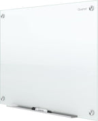 Quartet Whiteboard, Glass Dry Erase Board, Non-Magnetic, 48"W x 36"H, Infinity Frameless Mounting, White Surface, Accessory Tray, and 1 Dry Erase Marker (G4836NMW)