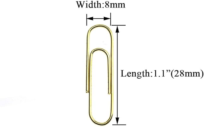 HAHIYO Paper Clips Sturdy 1.1 inches Length 300 Pack Paperclips Heavy Duty Tight Grip Rust Proof Reusable Metal Bright Rose Gold for Home Office School