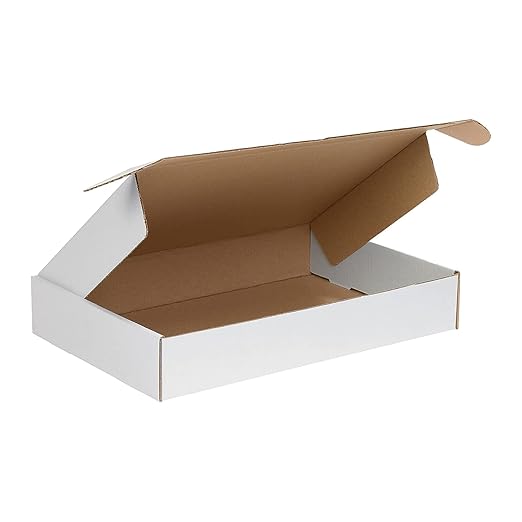 BOX USA 18" Deluxe Shipping Boxes, 18"L x 12"W x 3"H, 25-Pack - White Box Mailers for Packaging, Storage, Gifts or Bulk Business Orders
