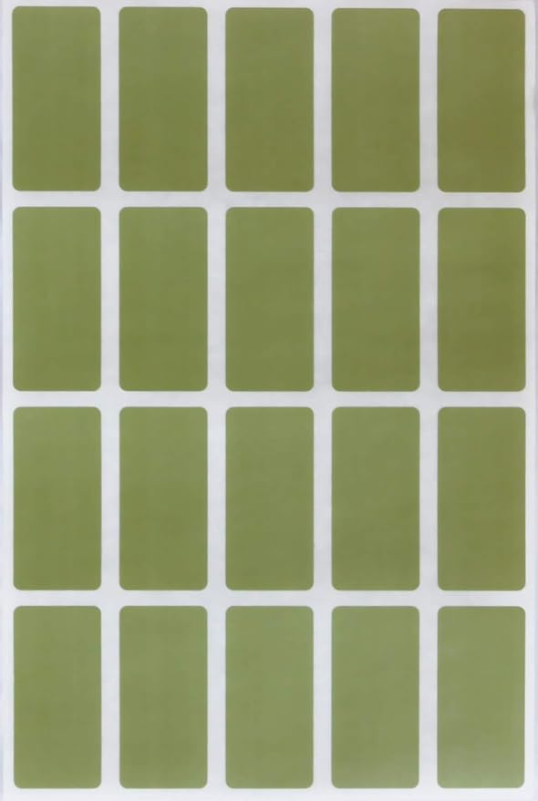 Royal Green Olive Rectangle Sticker Colored File Stickers 1.57 inch x 0.75 inch (40mm x 19mm - 2000 Pack