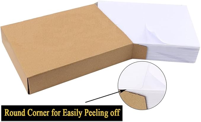 Shipping Label with Rounded Corner, 8.5 x 5.5 Inches Half Sheet Self Adhesive Shipping Address Labels for Laser and Inkjet Printer, 20000