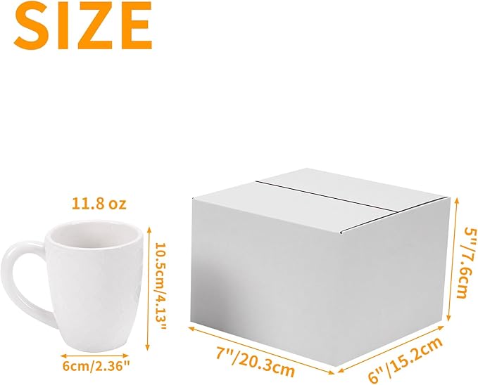 PETAFLOP Shipping Boxes 7x6x5 White Cardboard Box Kraft Corrugated Small Mailing Boxes, 25 Pack