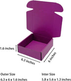 50 Pcs 6.3 x 6 x 1.6 inches Shipping Boxes for Small Business Cardboard Corrugated Mailer Boxes for Shipping Packaging Holidays Craft Gifts Giving Products (Cranberry, 6.3 x 6 x 1.6")