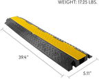 Pyle Durable Cable Protective Ramp Cover - Supports 11000 lbs, Single Channel Heavy Duty Cord Protection with Flip-Open Top Cover, 39.4”x5.11”x1.8” Cable Concealer for Indoor, Outdoor Use - PCBLCO102