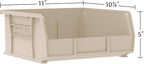 Akro-Mils 30235 AkroBins Plastic Storage Bins, Space-Saving Stackable Bins for Garage, Pantry, Craft Organization, 11" x 11" x 5", Blue, 6-Pack