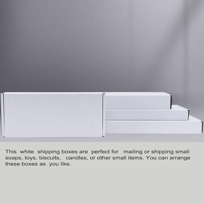 5x4x1 inch Small White Shipping Boxes 50 Pack, Corrugated Cardboard Mailer Boxes Bulk for Packaging Business Mailing Gift，Mini Mailer Boxes for Packaging Supplies Business Present