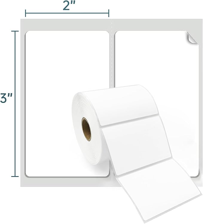 Compatible Thermal Labels Replacement for Zebra (【3" x 2"】 12 Rolls/9000Labels)