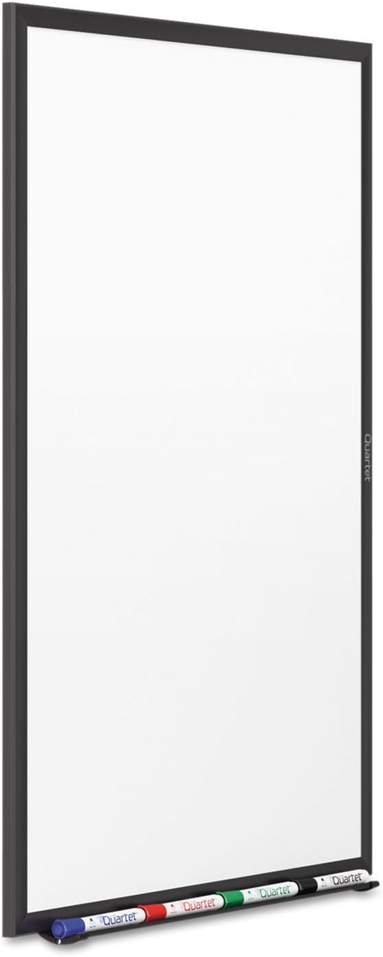 Quartet Magnetic Dry Erase White Board, 96"W x 48"H Whiteboard, Nano-Clean Surface Resists Ink Stains, Black Aluminum Frame (SM538B)