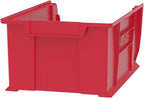 Akro-Mils 30281 Super-Size AkroBins Plastic Storage Bins, Space-Saving Stackable Bins for Garage, Classroom, Warehouse Organization, 20-Inch L x 12-Inch W x 8-Inch H, Red, 3-Pack