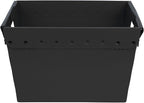 Hudson Exchange 18.25 x 13.25 x 11.75 (3 Pack) Corrugated Space Age Handled Storage Container Mail Tote, Black