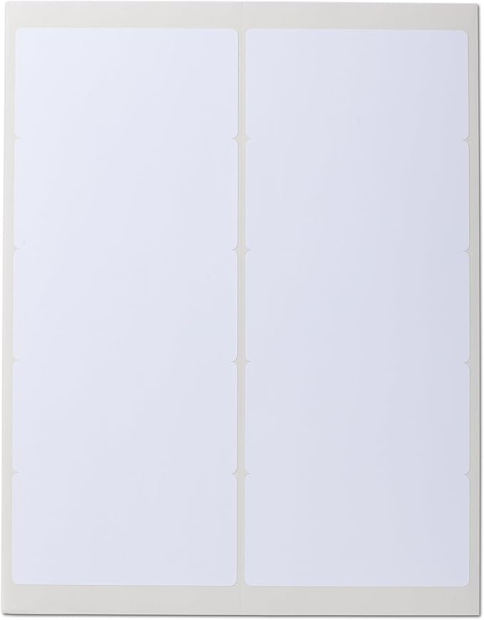 Waterproof Shipping Labels, 50 Rectangles, 4x2 Inches, Oil Proof, Highly Durable Blank Stickers