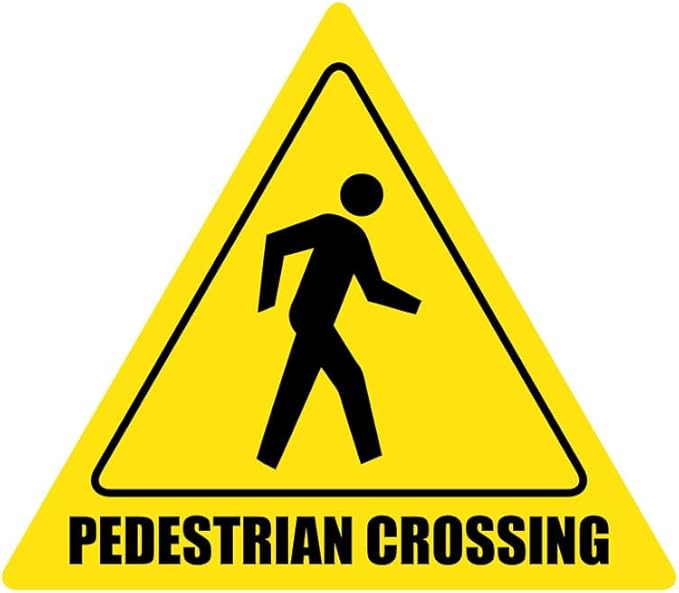 Pedestrian Crossing with Text - Floor Sign 24" x 24" - Permanent