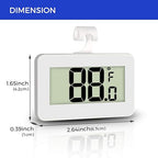 Mini Refrigerator Fridge 2 Pack Digital Freezer Thermometer Waterproof Room Thermometer with Hook, Large LCD Display