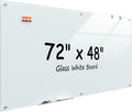 MaxGear Glass Whiteboard 72" x 48"(6' x 4') Wall Mounted, Magnetic White Board with 1 Eraser, 1 Accessory Tray, 4 Markers and 6 Magnets, Extra Large Frameless Dry Erase Board for Office, School, Home