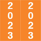 2023 Year Stickers, Doctor Stuff 2023 Chart Stickers, Orange Colored, IFC Style, USA Made Year Labels for X-Ray Jackets, 500/Roll, 1 Roll, 1-7/8" x 1-7/8"