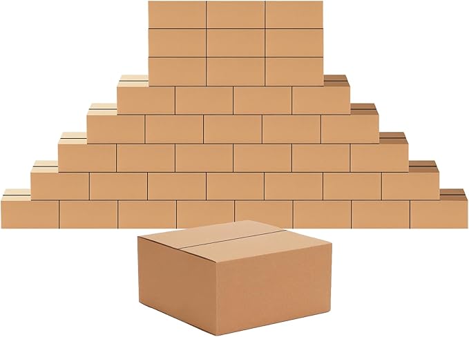 Edenseelake 40 Pack 8x8x4 inches Shipping Boxes Small Cardboard Boxes for Packing, Moving, Mailing, Brown