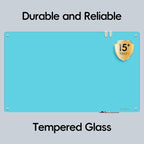 Glass Whiteboard - Glass Dry Erase Board 48" x 36" Magnetic White Board Writing Board White Boards for Walls Wall Office Home, Blue