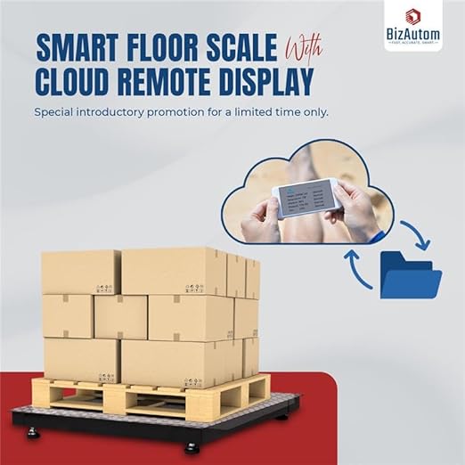 Industrial Floor Scales, 48"x48" 10000lbx1lb Accurate Pallet Scale with Smart Digital Indicator, Heavy-Duty Shipping Scale for Postal Luggage Shipping Mailing Weighing (4'x4')