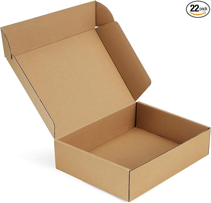 Shipping-Boxes-12x9x3 Inches: 22 Pack-Cardboard-Boxes-for-Packaging, Brown-Shipping-Boxes-for-Packing-Small-Business, Corrugated Box Mailers for Book Shoes Gift Mailing