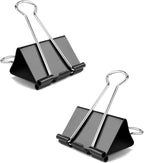 Medium Binder Clips, 72 Pack, 1 Inch, Standard 25mm, Black, Small Fold Clamp, Capacity 0.47 Inch, Metal Paper Clips, Office Clips, School & Home Use