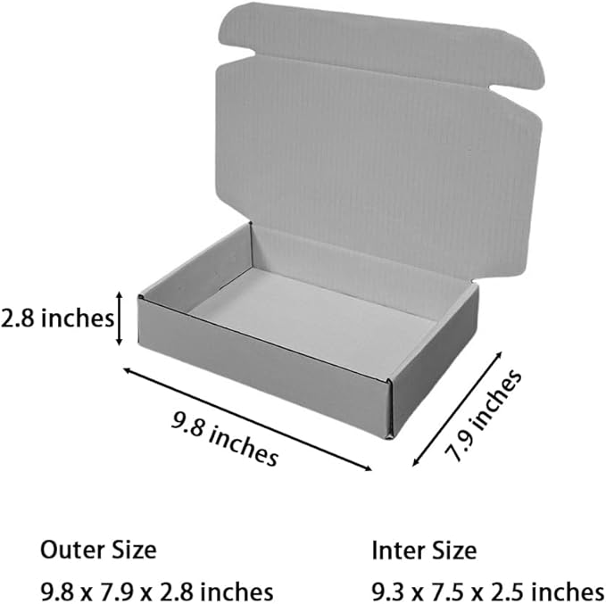 30 Pcs 9.8 x 7.9 x 2.8 inches Shipping Boxes for Small Business Cardboard Corrugated Mailer Boxes for Shipping Packaging Holidays Craft Gifts Giving Products (Gray, 9.8 x 7.9 x 2.8")