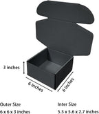 15 Pcs 6 x 6 x 3 inches Corrugated Cardboard Gift Boxes Recyclable Shipping Boxes for Mailing & Holidays, Wedding, Birthday, Gifts Packaging (Dark Gray, 6 x 6 x 3")