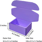 50 Pcs 4.3 x 3.1 x 2 inches Mini Size Corrugated Cardboard Gift Boxes Recyclable Shipping Boxes for Packing Jewelry Ornament Gift Craft Packaging Supplier (Lavender, 4.3 x 3.1 x 2")