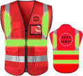 YOWESHOP High Reflective Visibility Safety Vest Custom Your Logo Safety Workwear with Reflective Strips and Front Zipper