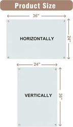 Mifuro Magnetic Glass Whiteboard，36"x24" Wall Mounted Frameless Dry Erase Board for Office, Home & School White