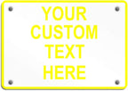 Aluminum Weatherproof Metal Sign Multiple Sizes Custom Personalized Text Here White Yellow Caution Horizontal Street Signs 24x18Inches