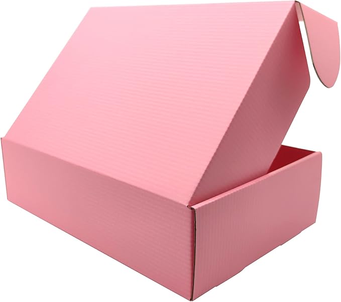 Pink Shipping Boxes for Small Business Pack of 20-12x9x4 inches Cardboard Corrugated Mailer Boxes for Shipping Packaging Craft Gifts Giving Products